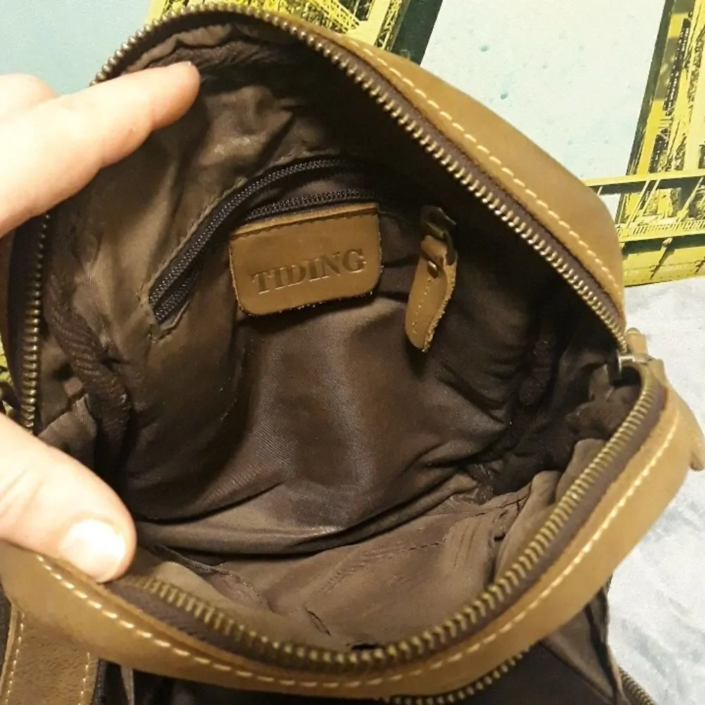 Tiding leather crossbody bag brown - Picture 6 of 8